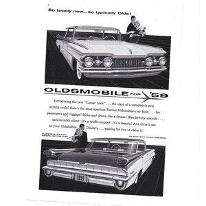 1959 Oldsmobile Ninety Eight Holiday Sportsedan Advertisement Print Luxury Car